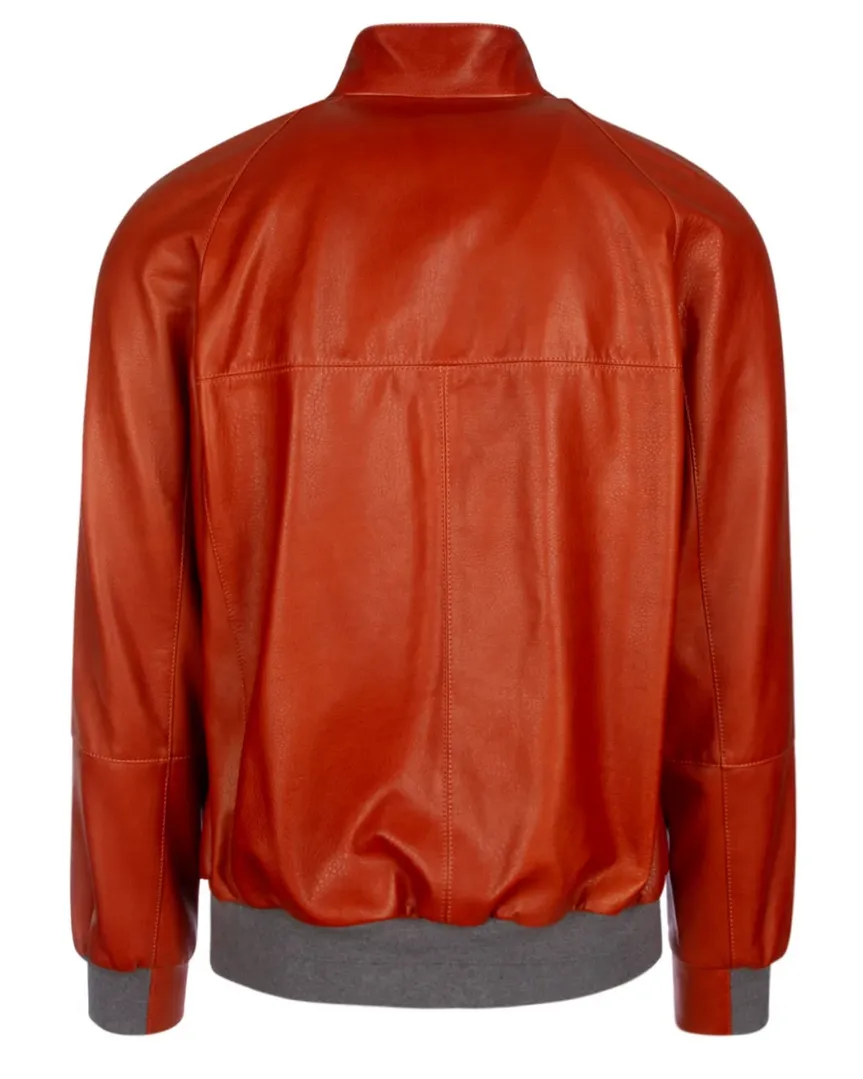 Brunello Cucinelli Men's Bomber Jacket In Orange