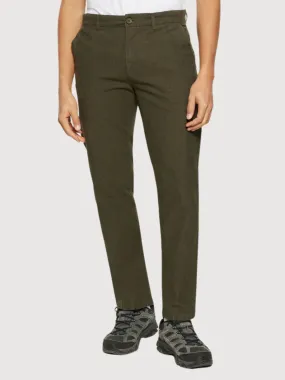 Chuck Flannel Chino Pants Green Olive Man | Knowledge Cotton Apparel