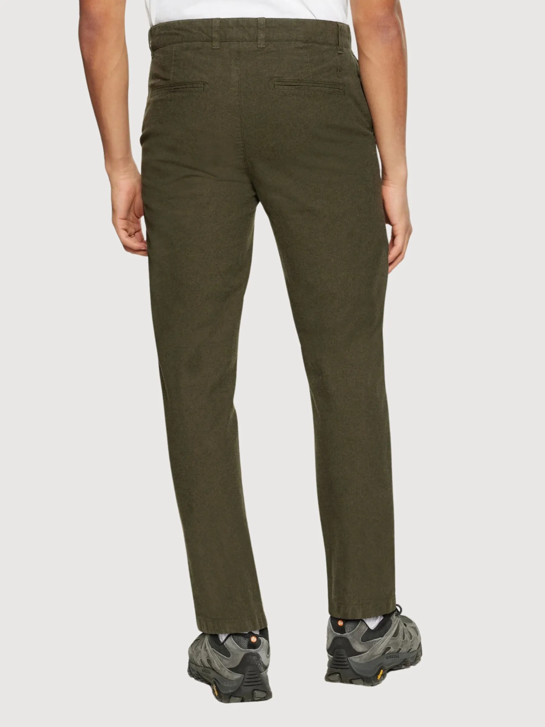 Chuck Flannel Chino Pants Green Olive Man | Knowledge Cotton Apparel