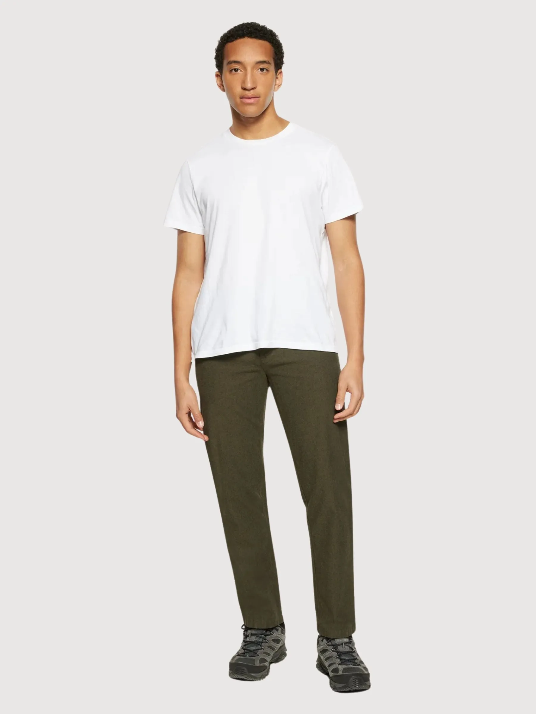 Chuck Flannel Chino Pants Green Olive Man | Knowledge Cotton Apparel