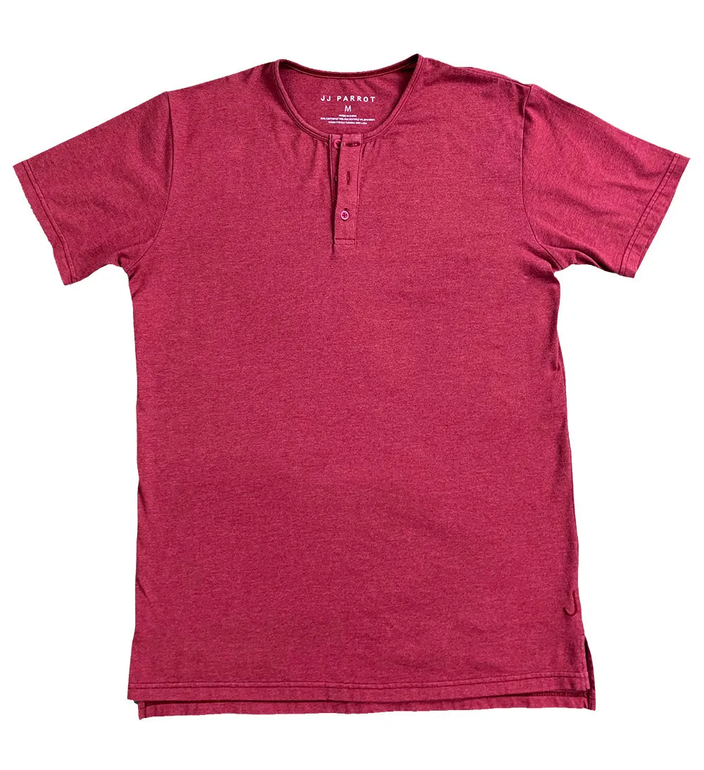 Faded Red Split Hem Henley