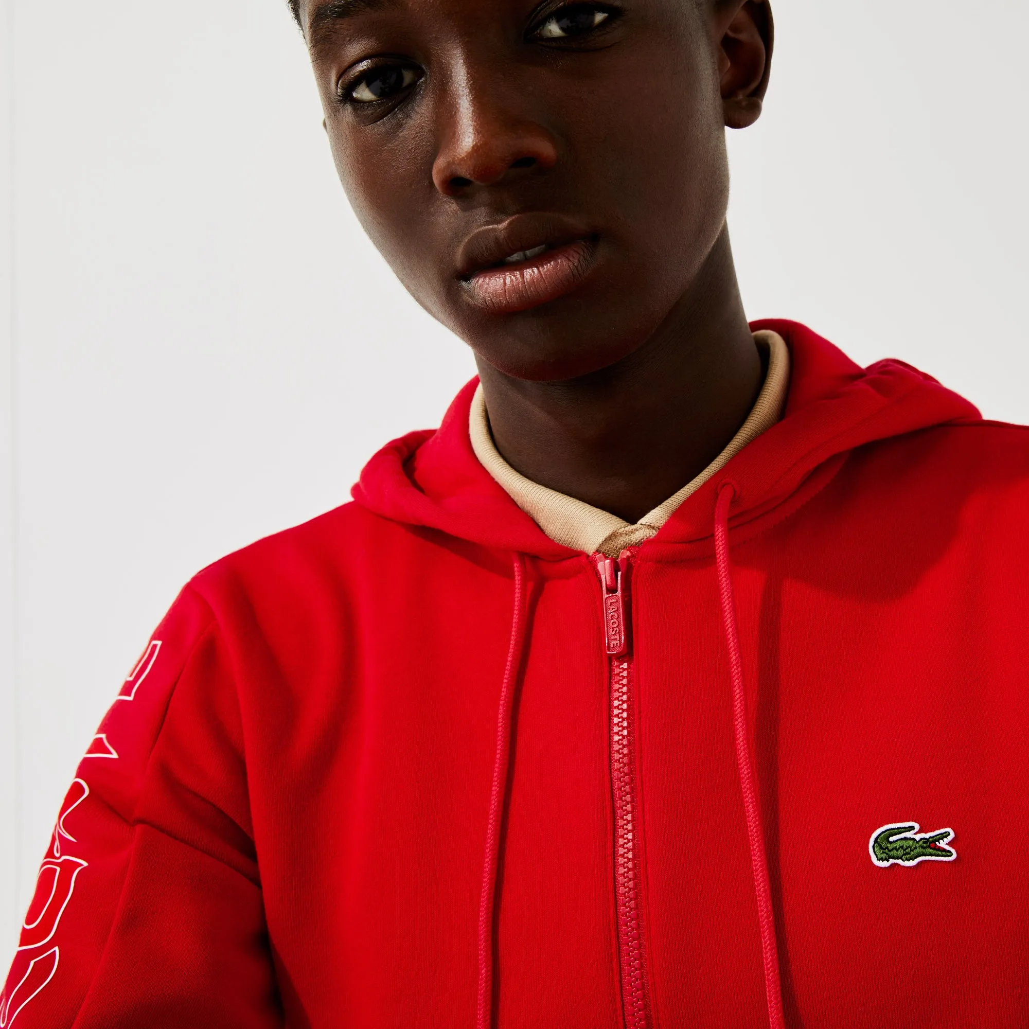Lacoste Men's Hooded Colorblock Fleece Zip Sweatshirt