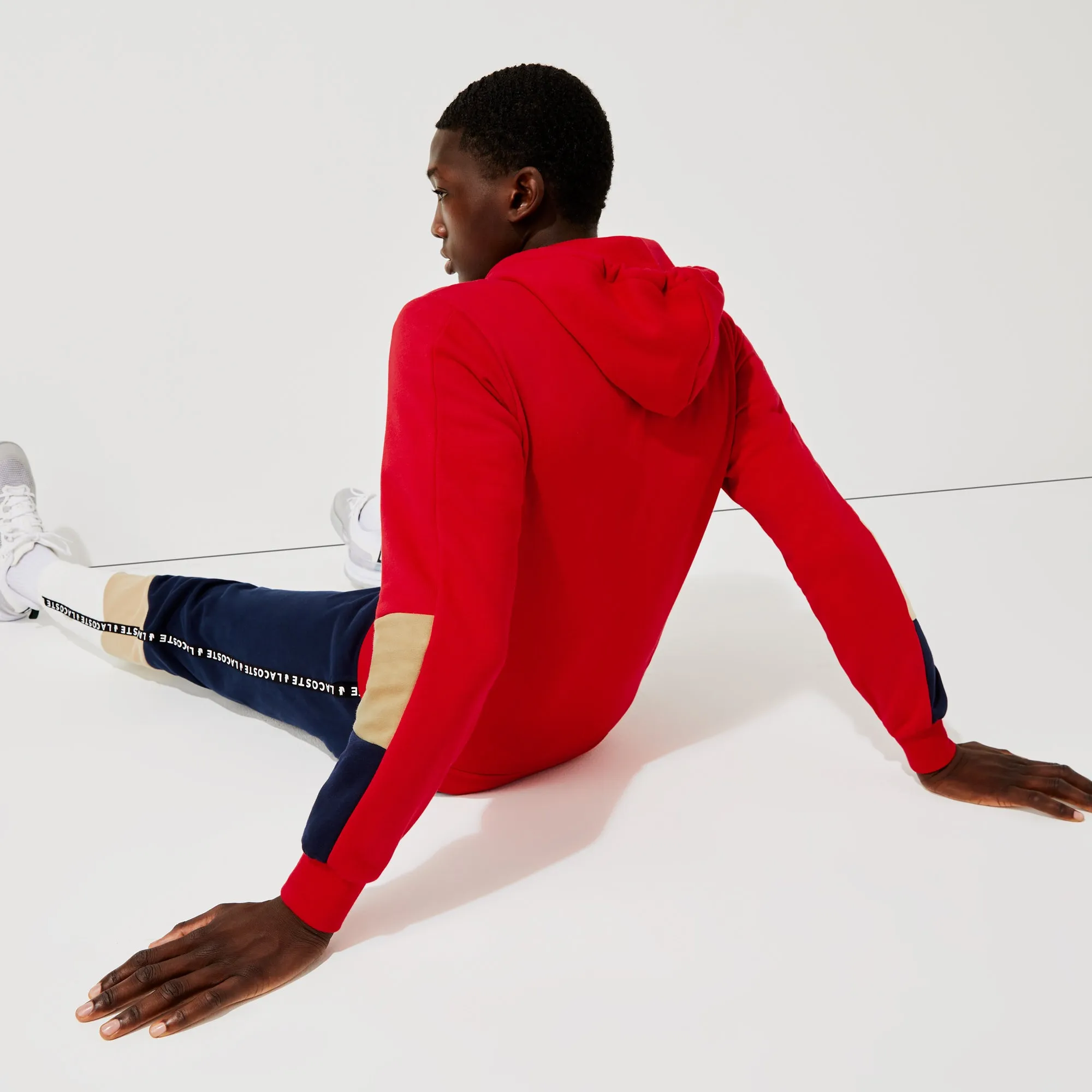 Lacoste Men's Hooded Colorblock Fleece Zip Sweatshirt