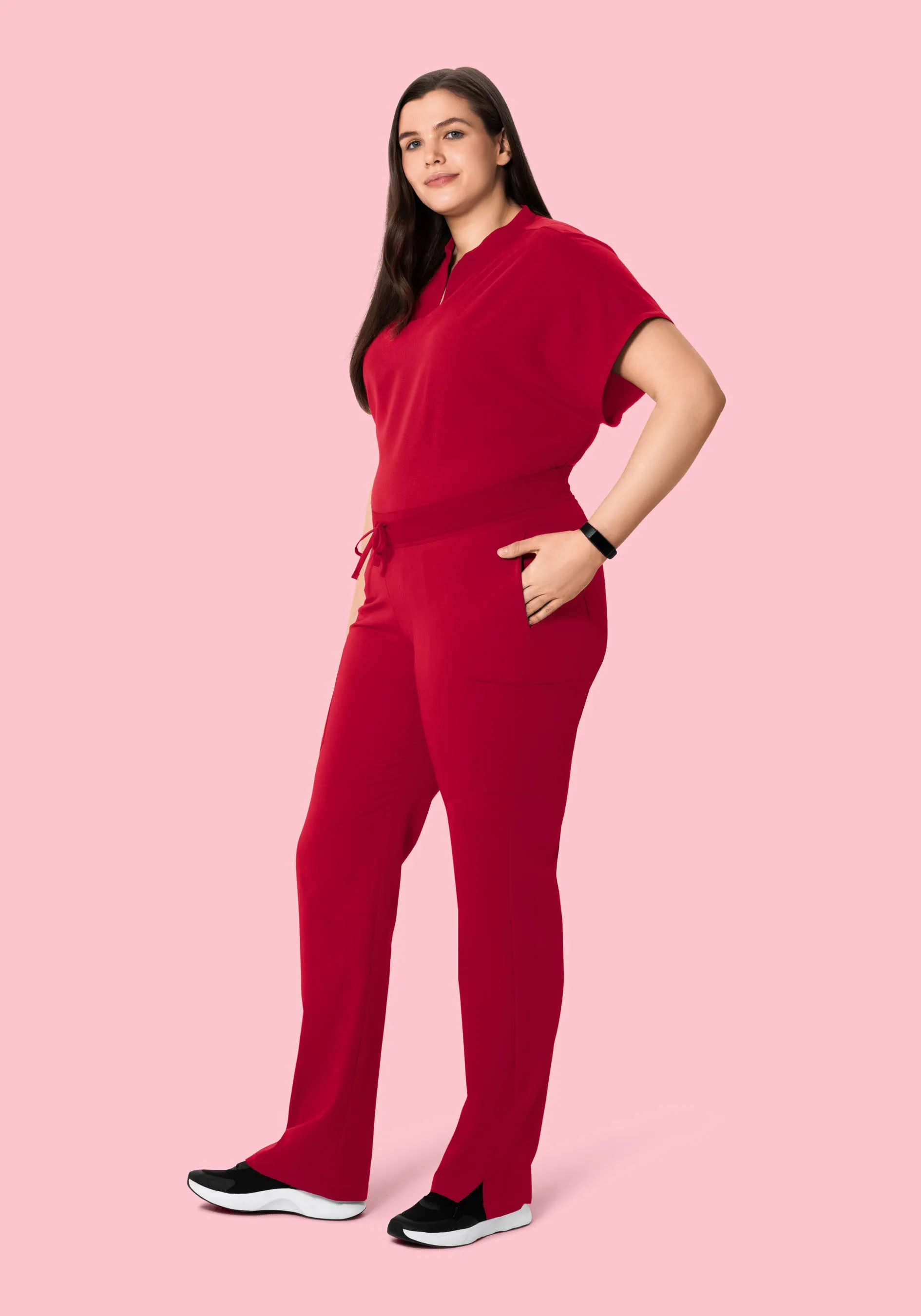 Mandarin Dolman Top Crimson