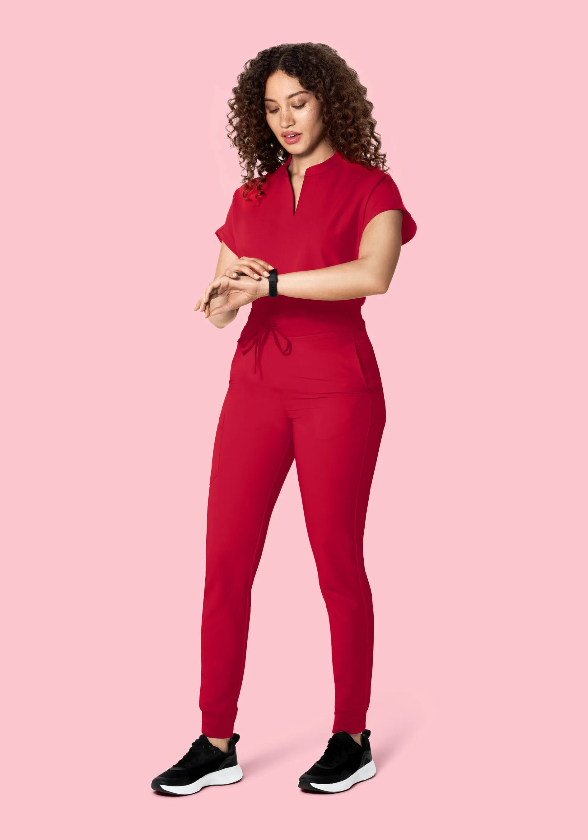 Mandarin Dolman Top Crimson