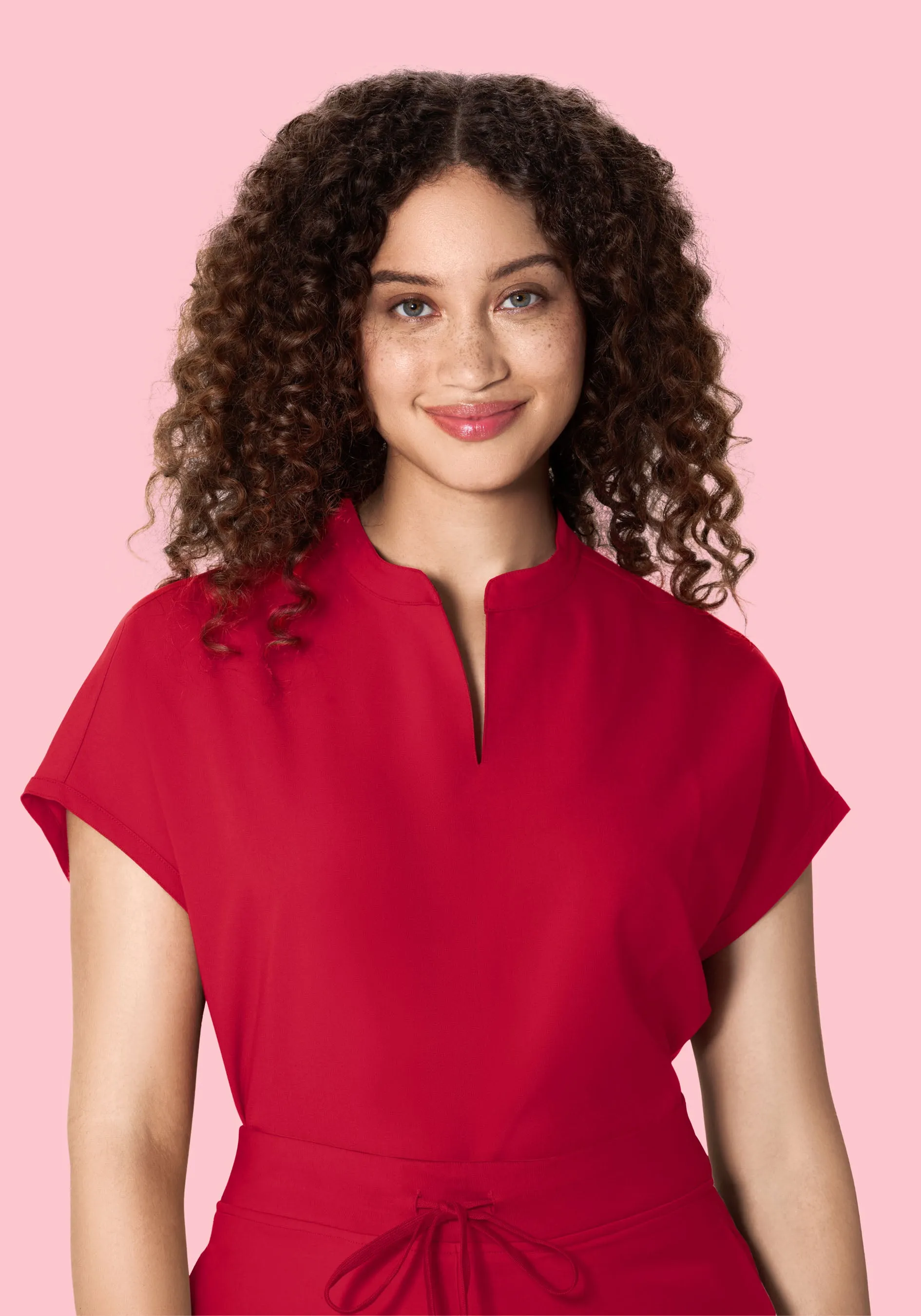 Mandarin Dolman Top Crimson