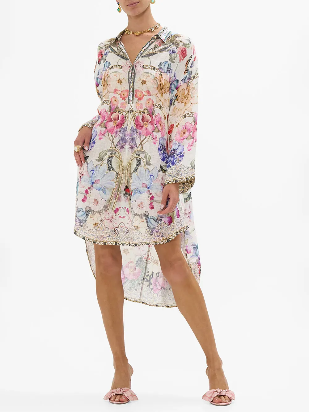 Monserrate Magic Relaxed High Low Shirt Dress