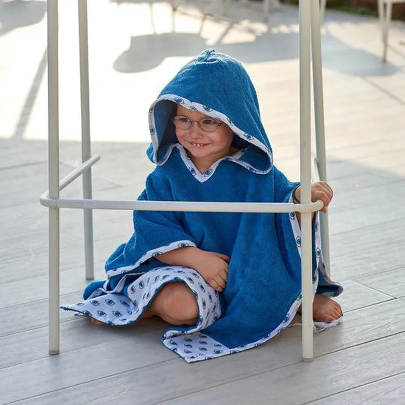 PONCHO WATCH OUT ROUGH BLUE