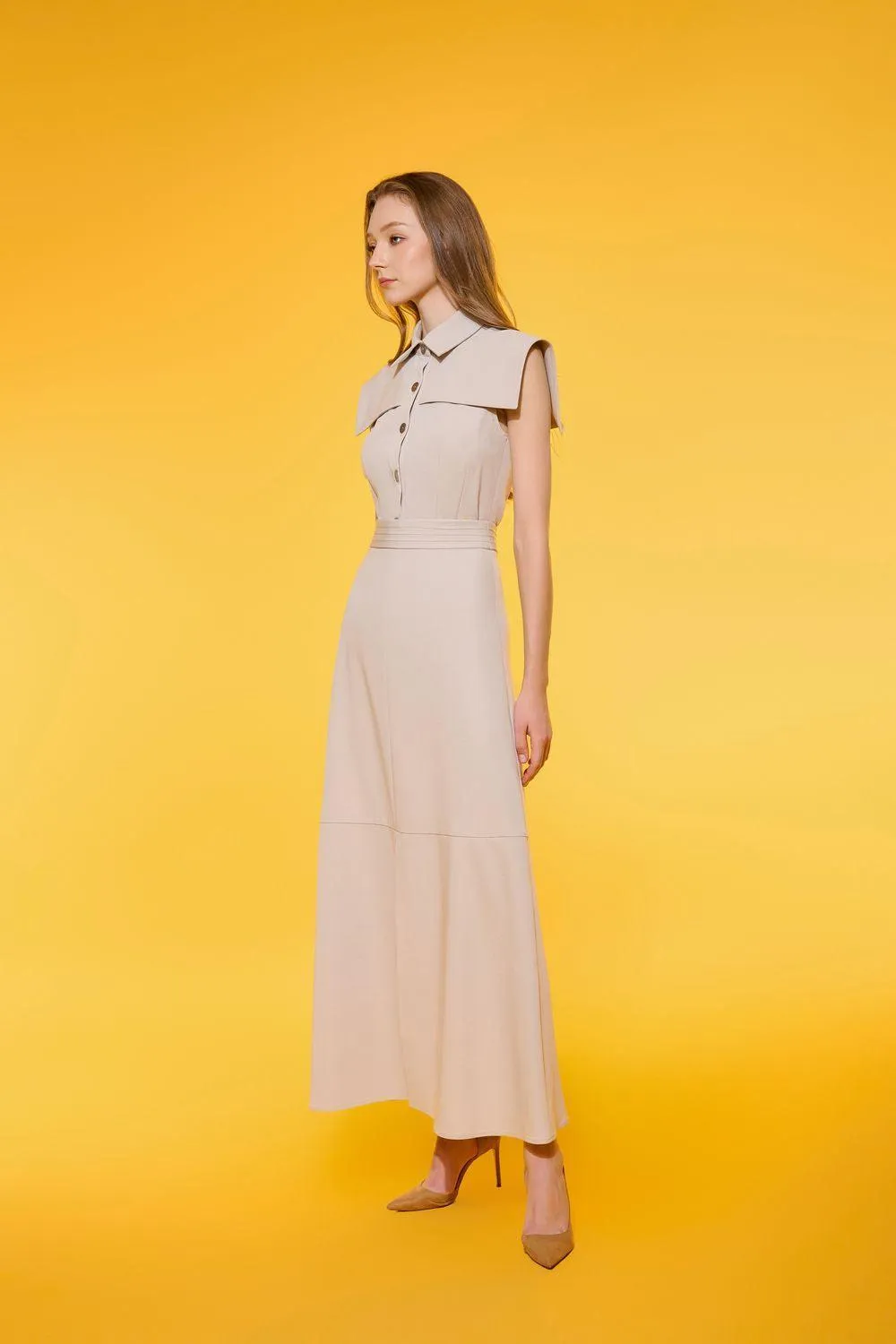 Ratih Peplum Cape Shoulder Polycotton Shirt