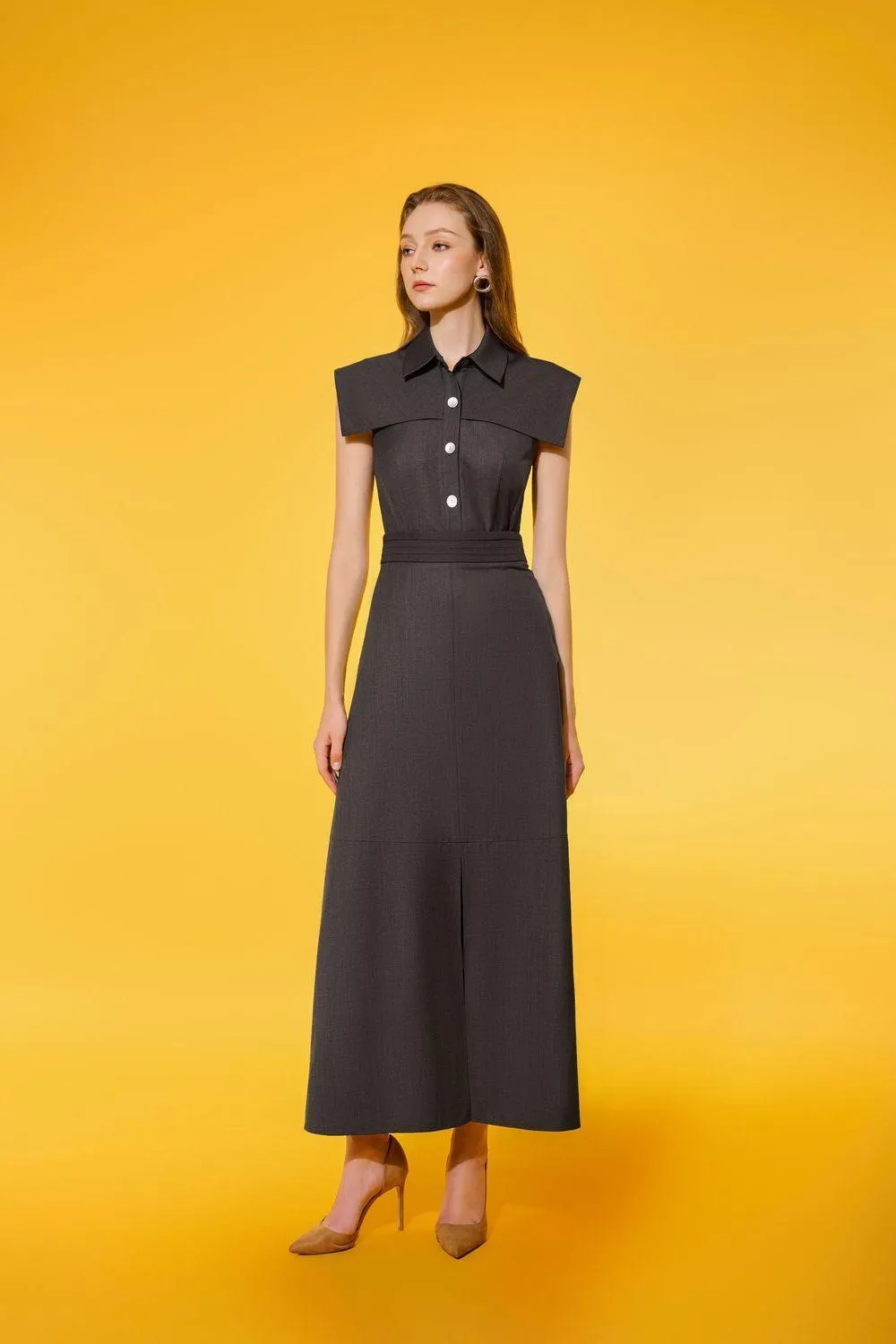 Ratih Peplum Cape Shoulder Polycotton Shirt