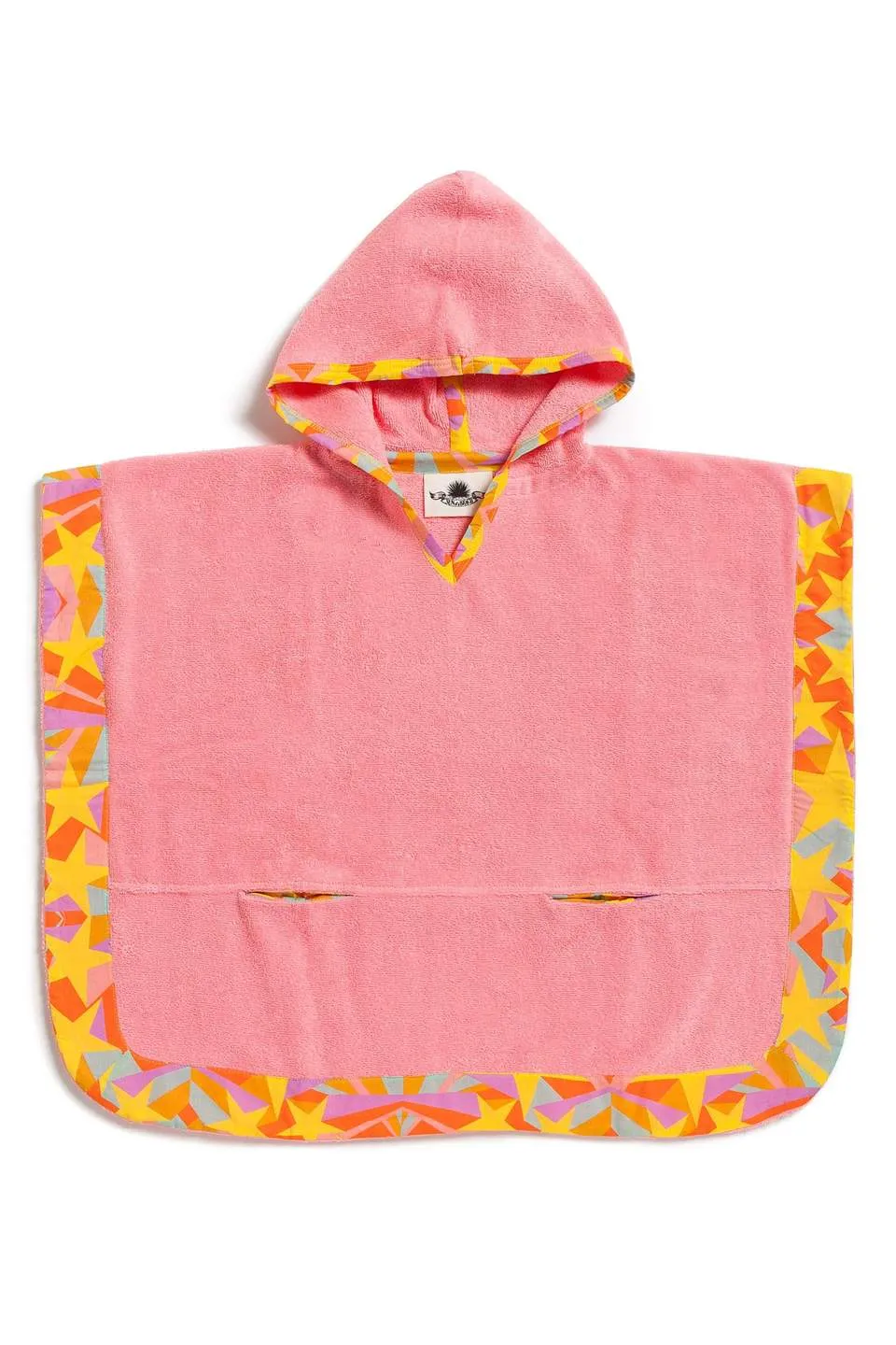 Shooting stars coral kids poncho