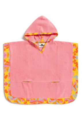 Shooting stars coral kids poncho