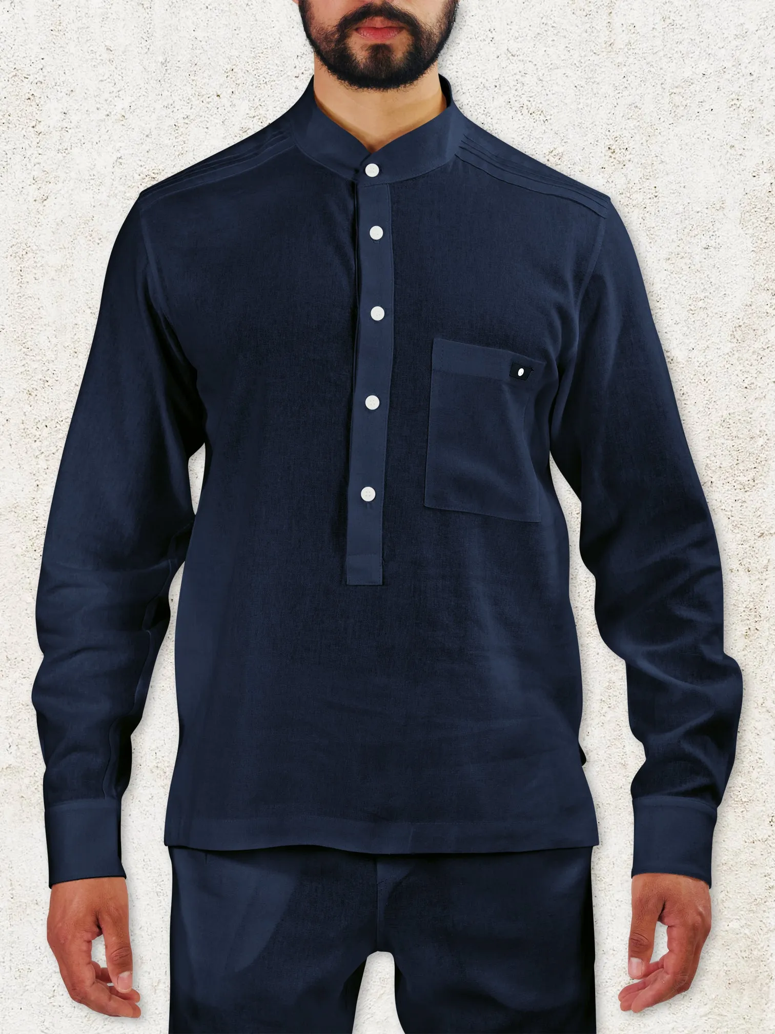 THE NAVO HENLEY SHIRT - Navy