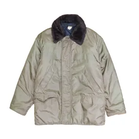 Vintage Refrigiwear Parka Coat Jacket Size Medium Green Fur Trim Insulated